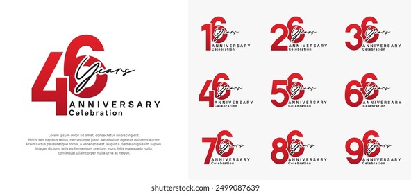anniversary logotype vector design with red and black color can be use for special moment celebration