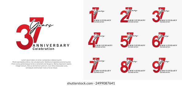 El diseño del Vector del logotipo del aniversario con el color rojo y negro se puede utilizar para la celebración especial del momento