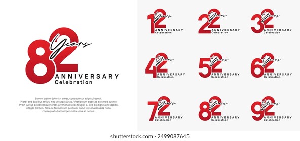 anniversary logotype vector design with red and black color can be use for special moment celebration