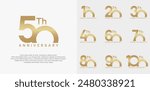 anniversary logotype vector design set gold color can be use for celebration day