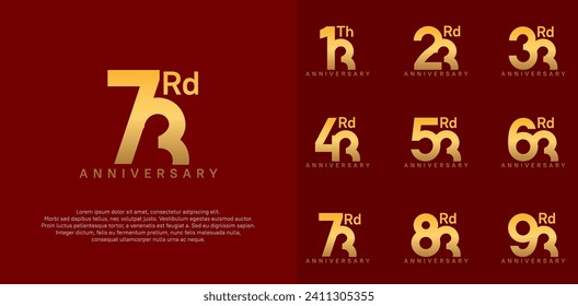 anniversary logotype vector design set golden color can be use for celebration day