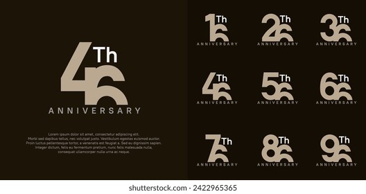 anniversary logotype vector design set brown color can be use for celebration day