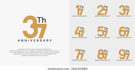 anniversary logotype vector design set brown color can be use for celebration day