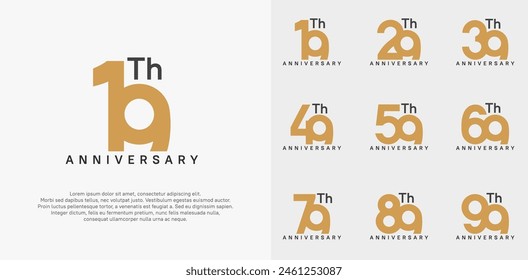 anniversary logotype vector design set brown color can be use for celebration day