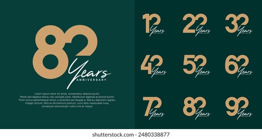 el diseño del Vector del logotipo del aniversario con la escritura blanca, color marrón se puede utilizar para el día especial