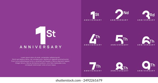 anniversary logotype vector design set white color can be use for celebration day