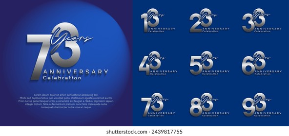 anniversary logotype vector design with silver color can be use for special moment celebration