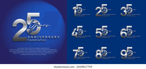 anniversary logotype vector design with silver color can be use for special moment celebration