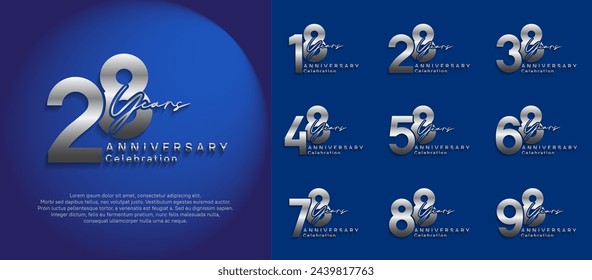diseño vectorial de logotipo de aniversario con color plateado se puede utilizar para la celebración de momentos especiales