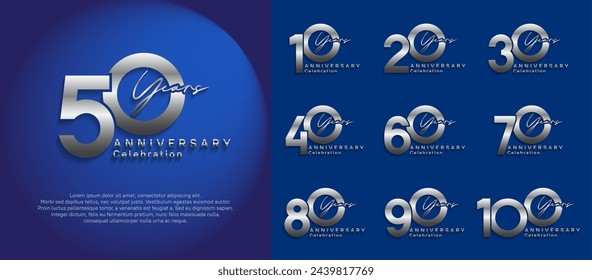anniversary logotype vector design with silver color can be use for special moment celebration