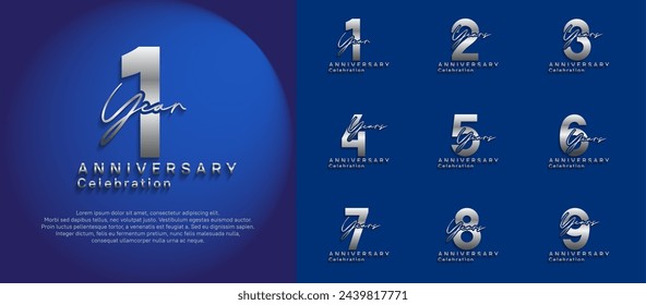 anniversary logotype vector design with silver color can be use for special moment celebration