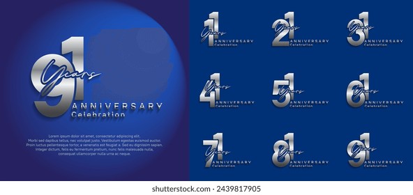 anniversary logotype vector design with silver color can be use for special moment celebration