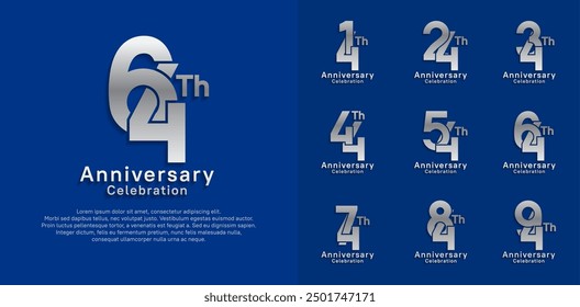 Diseño de Vector de logotipo de aniversario con color plateado para el momento de celebración