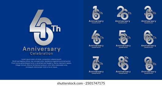 anniversary logotype vector design with silver color for celebration moment