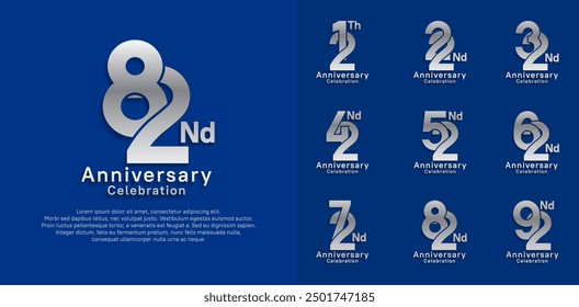 anniversary logotype vector design with silver color for celebration moment