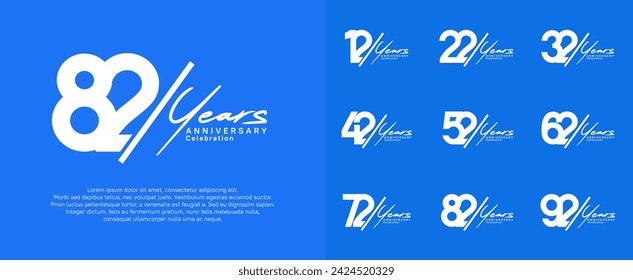 anniversary logotype vector design with slash and handwriting silver color for special day