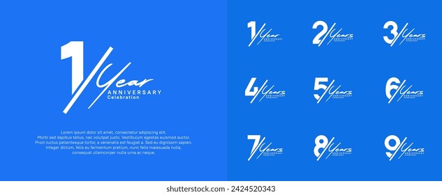 anniversary logotype vector design with slash and handwriting silver color for special day
