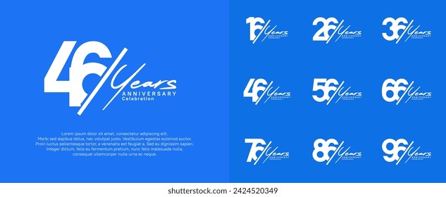 anniversary logotype vector design with slash and handwriting silver color for special day