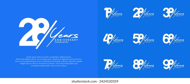 anniversary logotype vector design with slash and handwriting silver color for special day