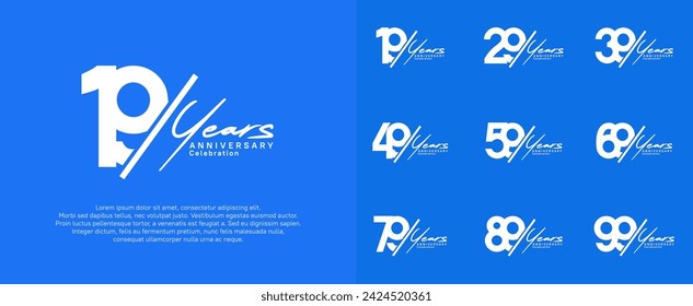 diseño vectorial de logotipo de aniversario con barra diagonal y escritura a mano color plateado para un día especial