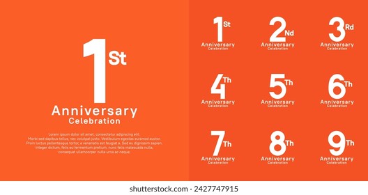 anniversary logotype vector design with white color for celebration moment