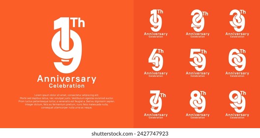 anniversary logotype vector design with white color for celebration moment