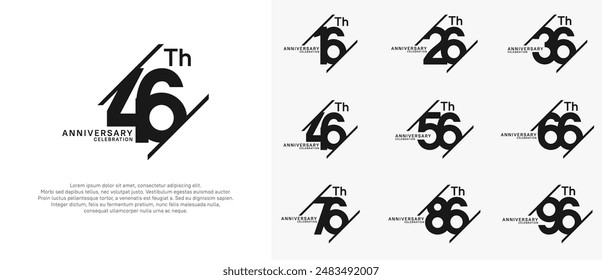 Jubiläums-Logotyp-Vektorgrafik-Set mit Schwarz kann für Feierzwecke verwendet werden