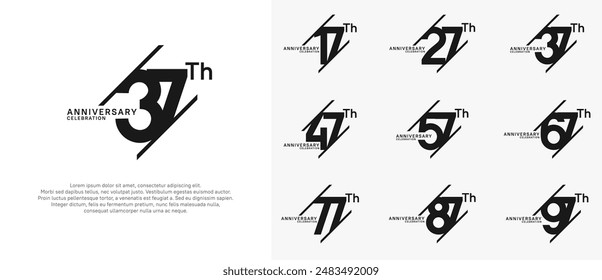 anniversary logotype vector set with black color can be use for celebration purpose