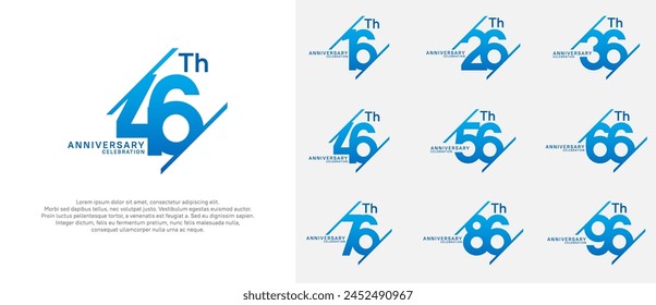 anniversary logotype vector set with blue color can be use for celebration purpose