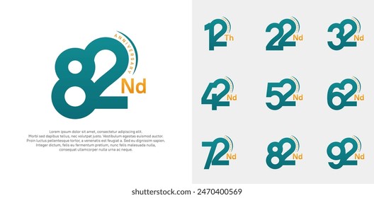 anniversary logotype vector set, blue and orange color can be use for special day celebration