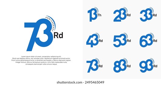 el conjunto de Vector del logotipo del aniversario, color azul y negro se puede utilizar para la celebración especial del día