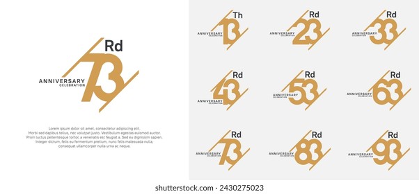 anniversary logotype vector set with brown and black color can be use for celebration purpose