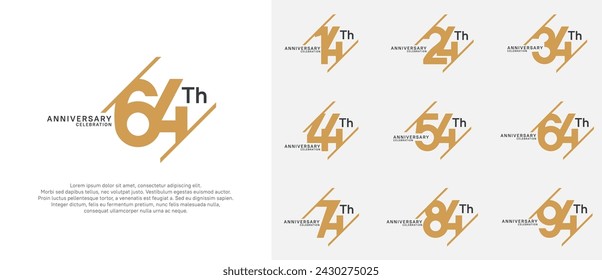 el vector del logotipo del aniversario establecido con el color marrón y negro se puede utilizar para el propósito de la celebración