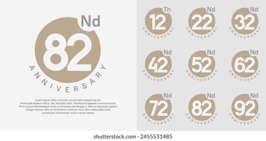 anniversary logotype vector set with brown color circle can be use for celebration moment