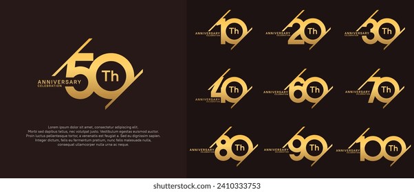 anniversary logotype vector set with golden color can be use for celebration purpose