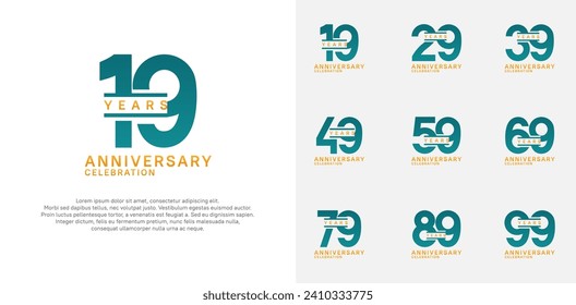 anniversary logotype vector set with green color for special celebration