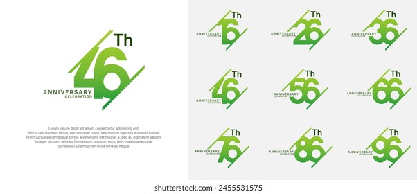 anniversary logotype vector set with green color can be use for celebration purpose