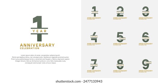 anniversary logotype vector set with green color for special celebration