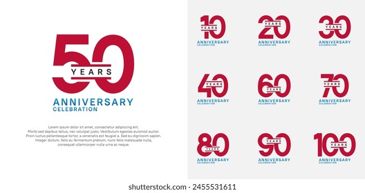 Logotipo de aniversario Vector con color rojo para la celebración especial