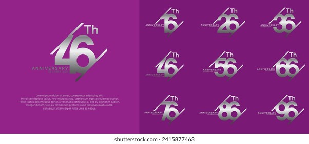 anniversary logotype vector set with silver color can be use for celebration purpose