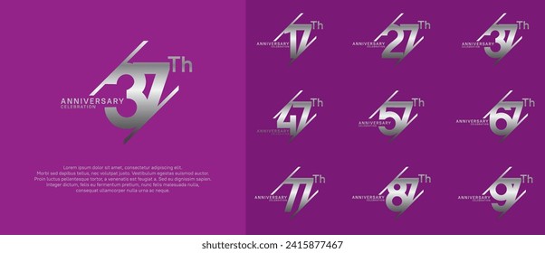 anniversary logotype vector set with silver color can be use for celebration purpose