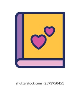 Anniversary love card icon style illustration