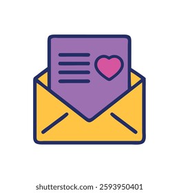 Anniversary love letter icon style illustration