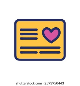 Anniversary love letter message icon style illustration