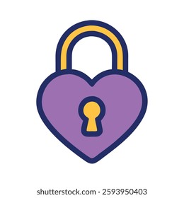 Anniversary love lock icon style illustration