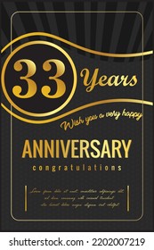 Anniversary luxury retro background 33 years