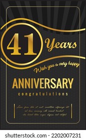 Anniversario de fondo retro de lujo 41 años