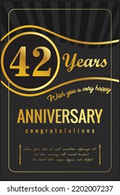 Anniversary luxury retro background 42 years