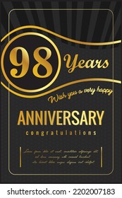 Anniversary luxury retro background 98 years
