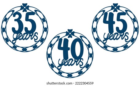 Anniversary milestones for laser cutting and decoration svg